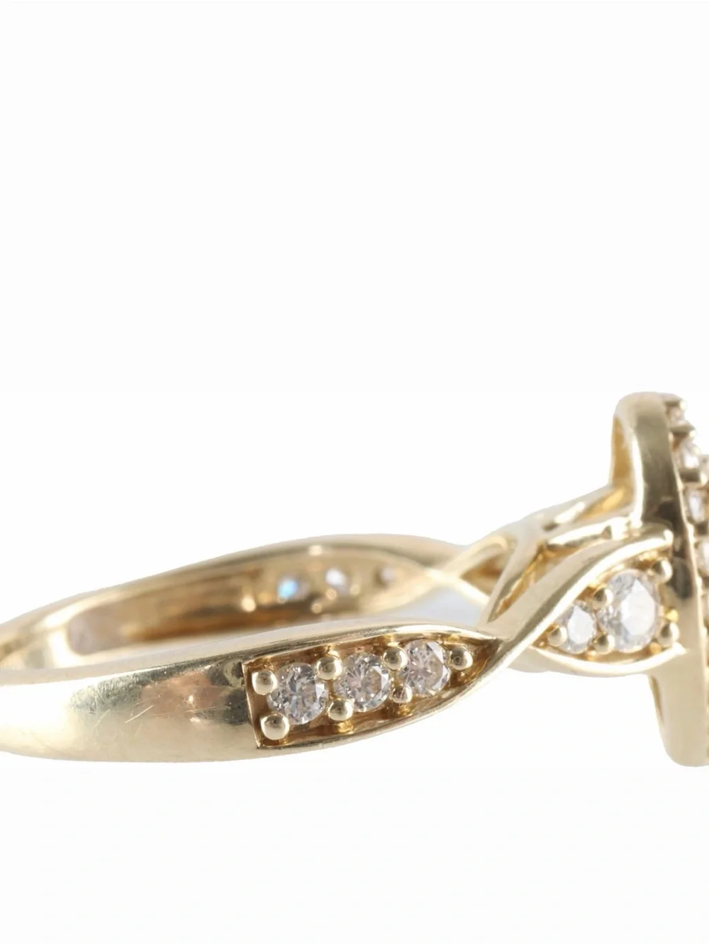 Sparkling Lab grown Gold Pear-Cut Halo Diamond Ring in 10k Gold